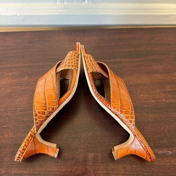 Paris Texas  leather croc embossed crisscross mule size 7 - Picture 7 of 12